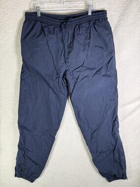 Vintage Pro Spirit Windbreaker Pants Mens XL 38x30 Blue Lined Warmup Ankle Zip